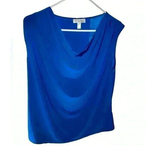Women's XL Dress Barn Royal Blue Sleeveless Scoop Drape Neck Blouse - Picture 1 of 4